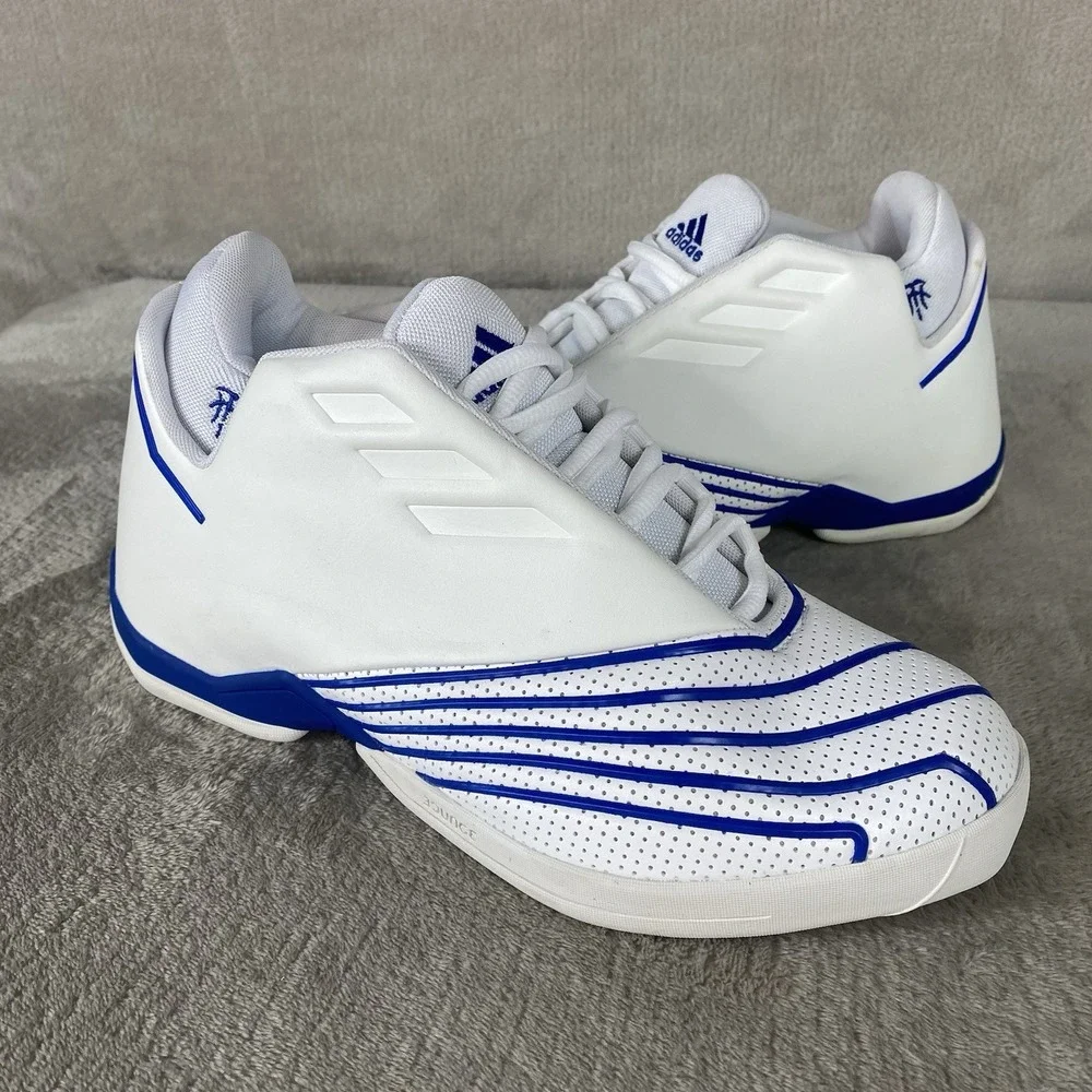 Adidas TMac 2 Restomod Men's Basketball Shoes Size 8.5 White Blue Leather NEW
